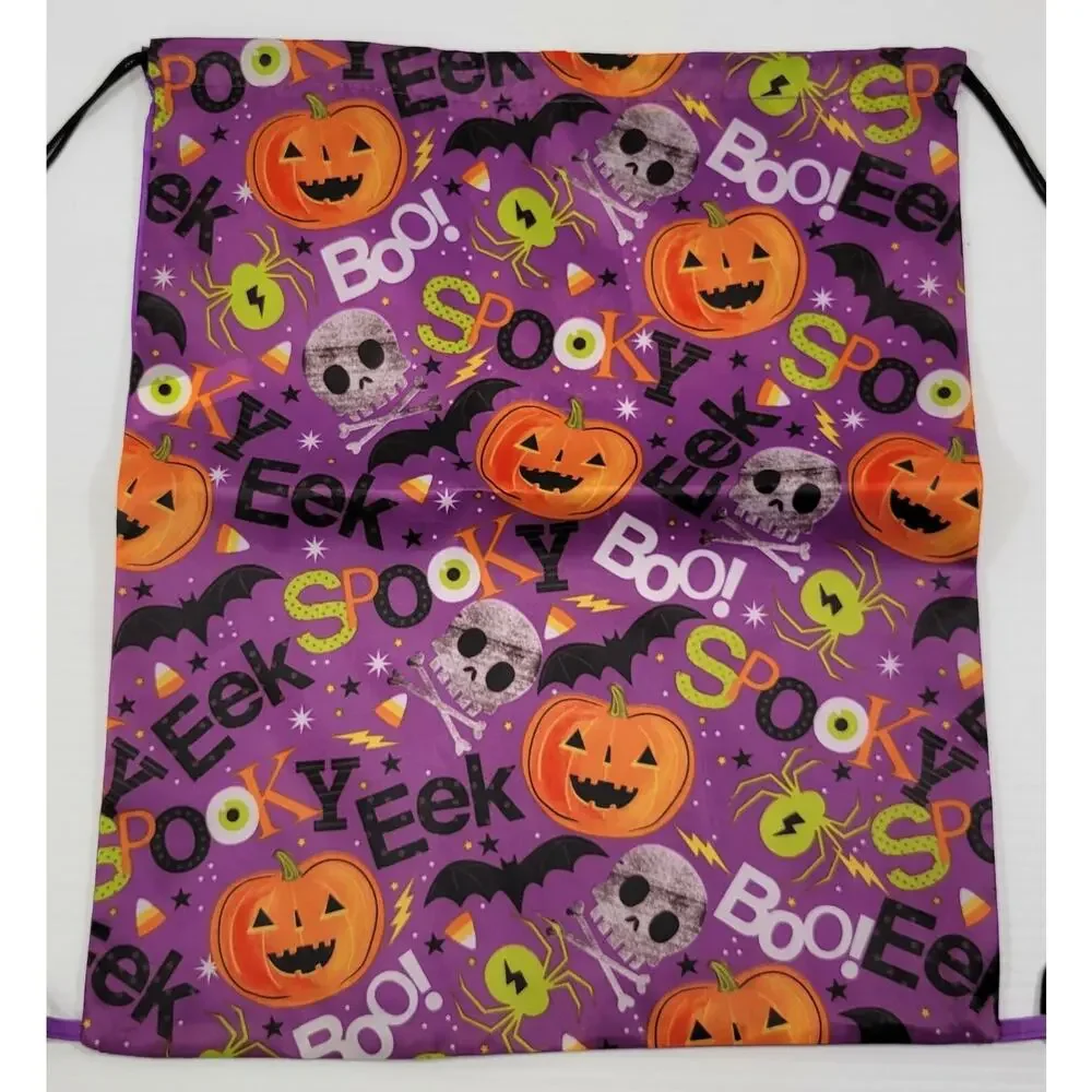 D) Halloween Drawstring Polypropylene Bag Sack Backpack Pumpkin Skull